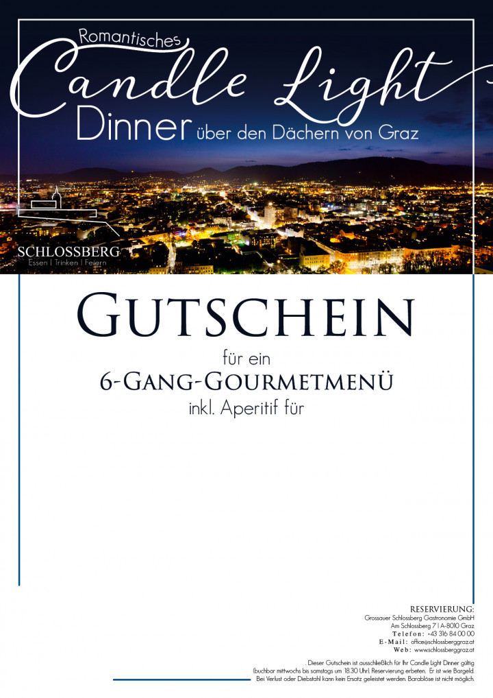 Candle Light Dinner Gutschein