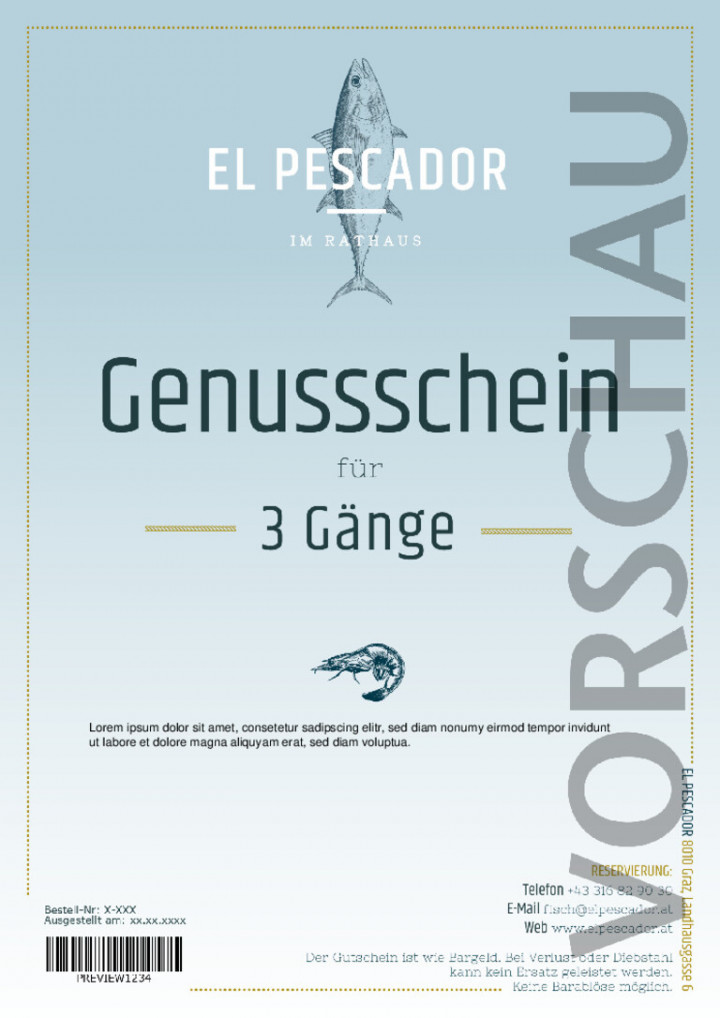 El Pescador 3-Gänge-Menü-Gutschein